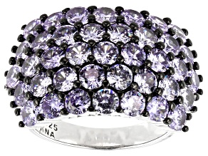 Lavender Cubic Zirconia Rhodium Over Sterling Silver Ring 6.85ctw
