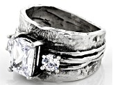 White Cubic Zirconia Rhodium Over Sterling Silver Ring 3.06ctw