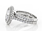 White Cubic Zirconia Rhodium Over Sterling Silver Ring With Band 5.82ctw