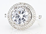 White Cubic Zirconia Rhodium Over Sterling Silver Ring 8.00ctw