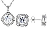 White Cubic Zirconia Rhodium Over Sterling Silver Pendant With Chain And Earrings 7.28ctw