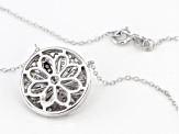 White Cubic Zirconia Rhodium Over Sterling Silver Flower Necklace 0.72ctw