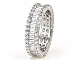 White Cubic Zirconia Rhodium Over Sterling Silver Band Ring 4.46ctw