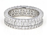 White Cubic Zirconia Rhodium Over Sterling Silver Band Ring 4.46ctw