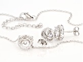 White Cubic Zirconia Rhodium Over Sterling Silver Necklace And Earrings Set 3.60ctw