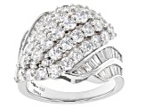 White Cubic Zirconia Rhodium Over Sterling Silver Ring 4.85ctw