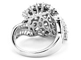 White Cubic Zirconia Rhodium Over Sterling Silver Ring 4.85ctw