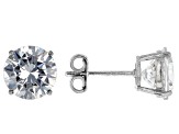 White Cubic Zirconia Rhodium Over Sterling Silver Earrings- Set of 2 2.35ctw