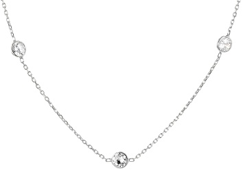 Picture of White Cubic Zirconia Rhodium Over Sterling Silver Necklace 11.85ctw