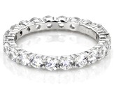 White Cubic Zirconia Rhodium Over Sterling Silver Eternity Band Ring 3.30