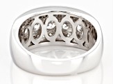 White Cubic Zirconia Rhodium Over Sterling Silver Ring 5.71ctw