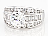 White Cubic Zirconia Rhodium Over Sterling Silver Ring 3.36ctw