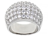 White Cubic Zirconia Platinum Over Sterling Silver Ring 5.64ctw
