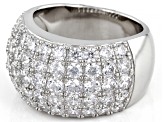 White Cubic Zirconia Platinum Over Sterling Silver Ring 5.64ctw