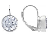 White Cubic Zirconia Rhodium Over Sterling Silver Solitaire Drop Earrings 6.92ctw