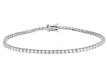 Picture of White Cubic Zirconia Rhodium Over Sterling Silver Anklet 14.04ctw
