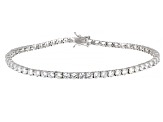 White Cubic Zirconia Rhodium Over Sterling Silver Anklet 25.16ctw