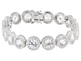 White Cubic Zirconia Rhodium Over Sterling Silver Bracelet  10.82ctw