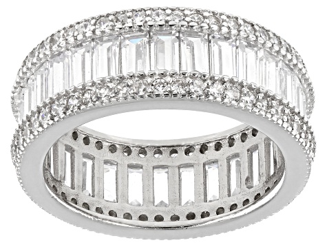 White Cubic Zirconia Rhodium Over Sterling Silver Eternity Band 5 00ctw Dob306a Jtv Com