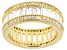 White Cubic Zirconia 18k Yellow Gold Over Sterling Silver Band