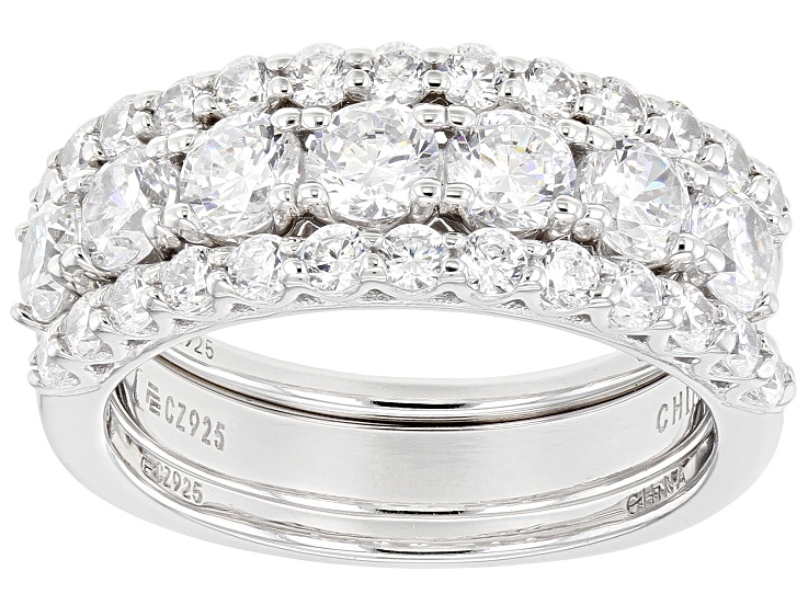 Silver diamond 24冊セット White Cubic Zirconia Platinum Over Sterling Silver Ring Set