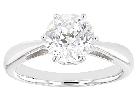 White Cubic Zirconia Platinum Over Sterling Silver Ring 2.26ctw
