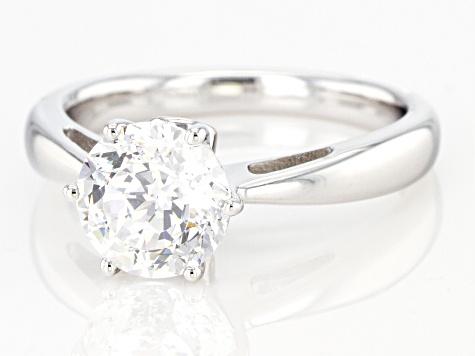 White Cubic Zirconia Platinum Over Sterling Silver Ring 2.26ctw