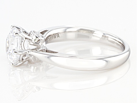 White Cubic Zirconia Platinum Over Sterling Silver Ring 2.26ctw