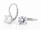 White Cubic Zirconia Rhodium Over Sterling Silver Earrings 7.40ctw