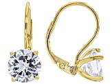 White Cubic Zirconia 18k Yellow Gold Over Sterling Silver Earrings 7.40ctw