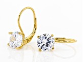 White Cubic Zirconia 18k Yellow Gold Over Sterling Silver Earrings 7.40ctw