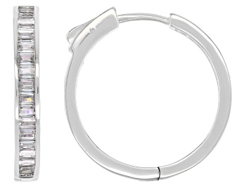 Picture of White Cubic Zirconia Rhodium Over Sterling Silver Inside Out Hoop Earrings 3.36ctw
