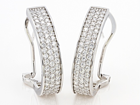 White Cubic Zirconia Rhodium Over Sterling Silver Earrings 3.13ctw