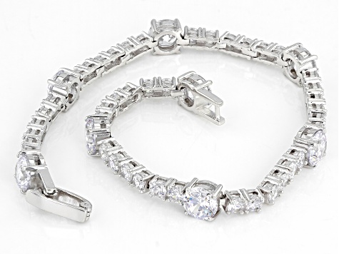 White Cubic Zirconia Rhodium Over Sterling Silver Bracelet 15.06ctw
