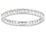 White Cubic Zirconia Rhodium Over Sterling Silver Eternity Band Rings ...