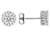 White Cubic Zirconia Rhodium Over Sterling Silver Earrings And Pendant With Chain 3.72ctw