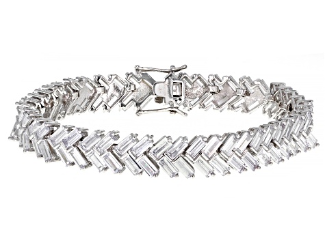 White Cubic Zirconia Rhodium Over Sterling Silver Bracelet 18.49ctw