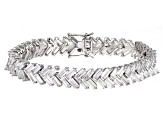 White Cubic Zirconia Rhodium Over Sterling Silver Bracelet 18.49ctw