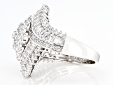 White Cubic Zirconia Rhodium Over Sterling Silver Ring 3.92ctw