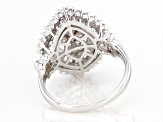 White Cubic Zirconia Rhodium Over Sterling Silver Ring 2.88ctw