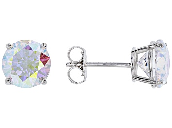Picture of Aurora Borealis Cubic Zirconia Rhodium Over Sterling Silver Earrings 4.80ctw