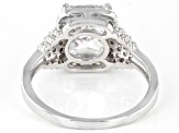 White Cubic Zirconia Rhodium Over Sterling Silver Ring 5.07ctw