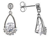 White Cubic Zirconia Rhodium Over Sterling Silver Earrings 4.35ctw