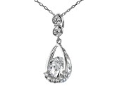 White Cubic Zirconia Rhodium Over Sterling Silver Pendant With Chain 4.30ctw