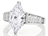 White Cubic Zirconia Rhodium Over Sterling Silver Ring 5.82ctw