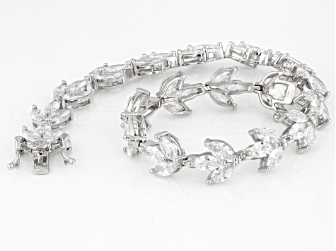 White Cubic Zirconia Rhodium Over Sterling Silver Bracelet 21.73ctw