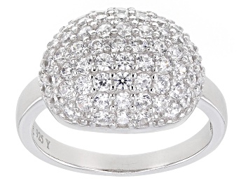 Picture of White Cubic Zirconia Rhodium Over Sterling Silver Ring 1.92ctw