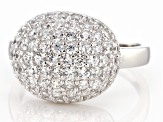 White Cubic Zirconia Rhodium Over Sterling Silver Ring 1.92ctw