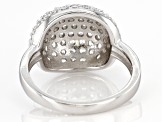 White Cubic Zirconia Rhodium Over Sterling Silver Ring 1.92ctw