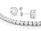 White Cubic Zirconia Rhodium Over Sterling Silver Bracelet And Earring Set 22.92ctw